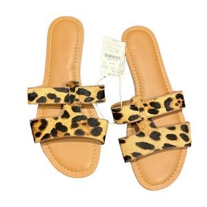 J crew cheetah print sandals size 7